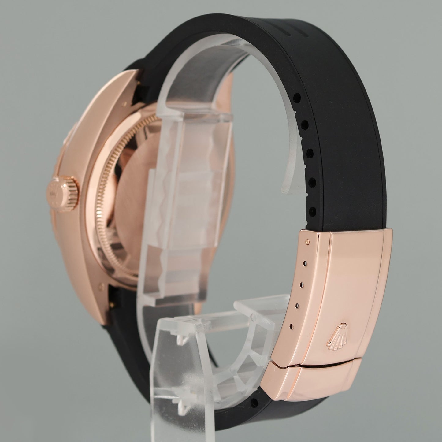 MINT ROLEX SKY DWELLER ROSE GOLD 326135 CHOCOLATE 42MM RUBBER WATCH BOX