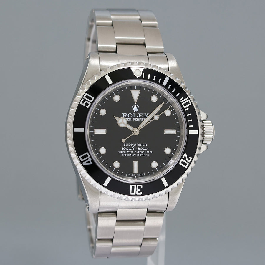 2008 MINT Rolex 14060M Submariner 40mm No-Date 4 Line Steel Black Watch Box