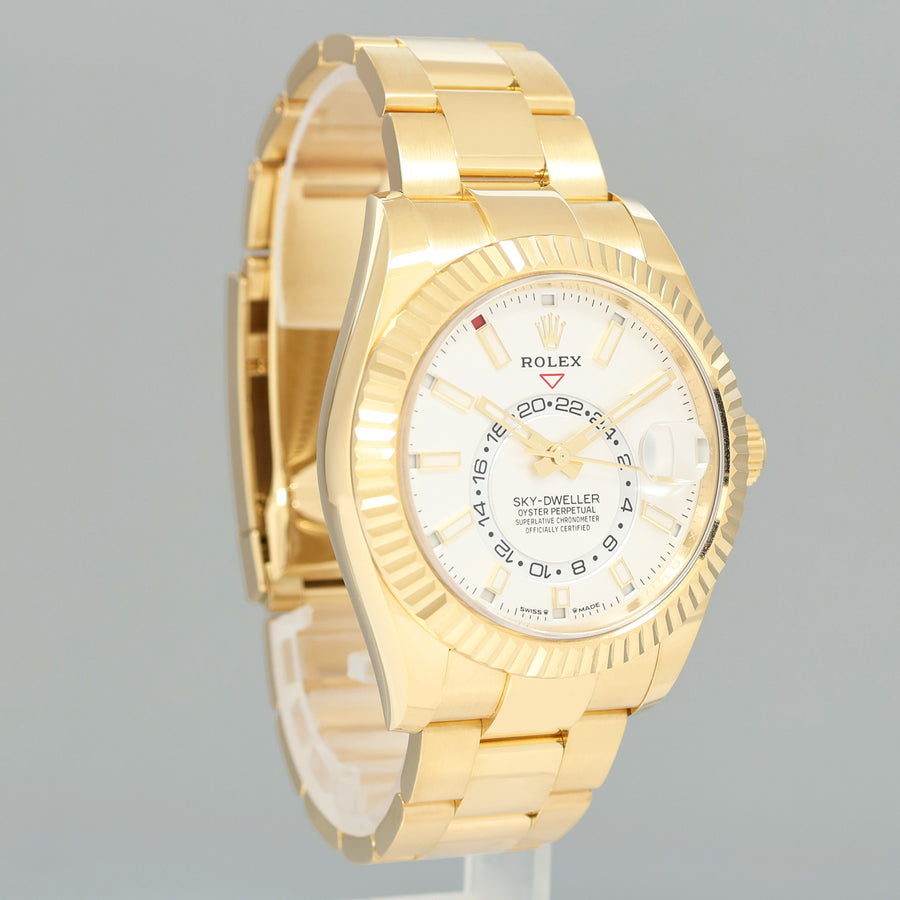 2024 NEW PAPERS Rolex Sky-Dweller Yellow Gold White Stick 336938 Watch Box
