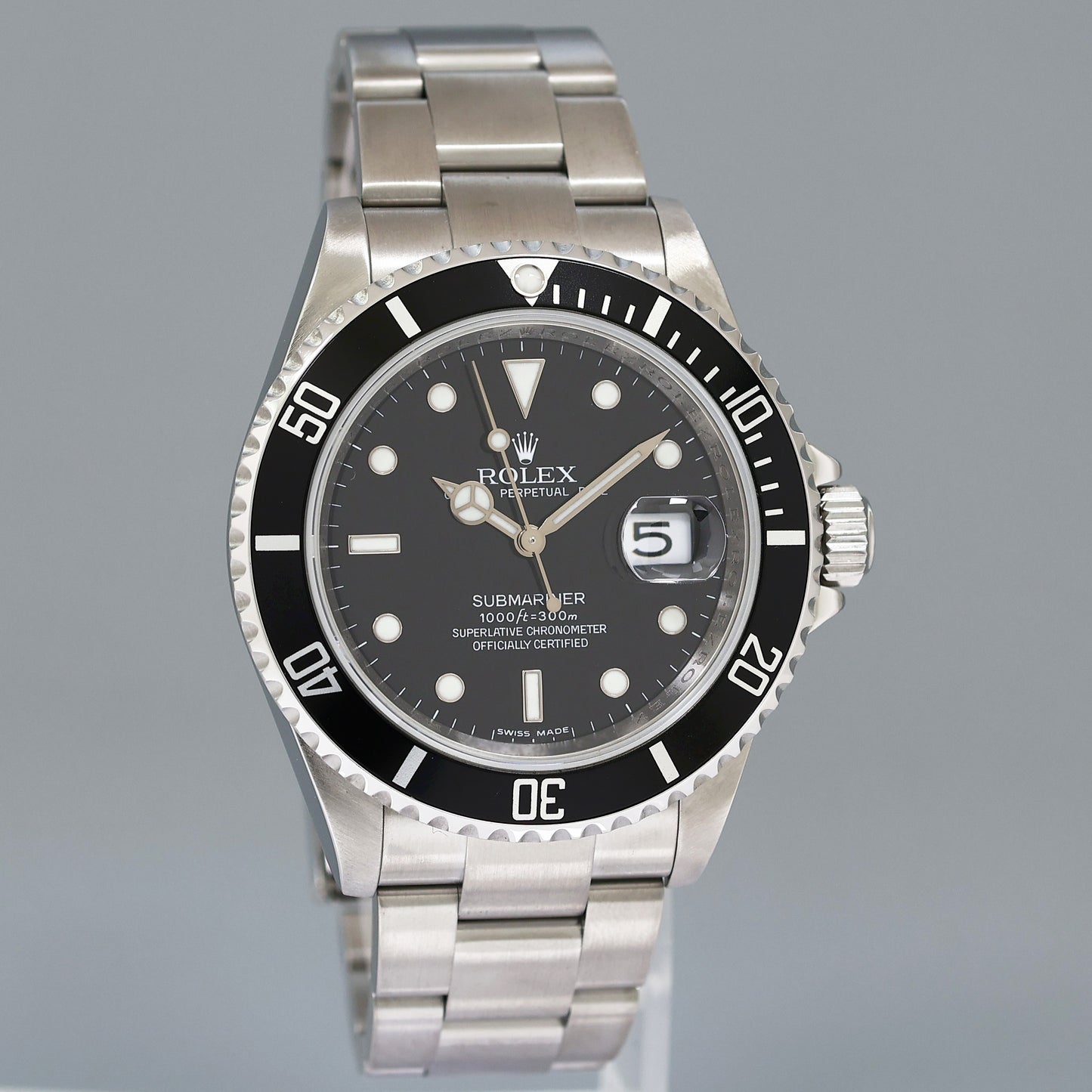 2008 PAPERS MINT Rolex 16610LN Submariner Date Steel Black 40mm Oyster Watch Box