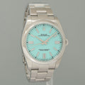 2022 PAPERS Rolex Oyster Perpetual 41mm Blue Custom Dial Tiffany Oyster 124300 Watch