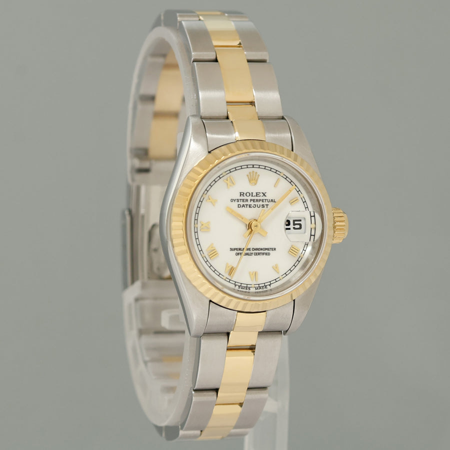MINT Pearl Diamond Ladies Rolex 26mm DateJust 69173 Two Tone Gold Oyster Watch