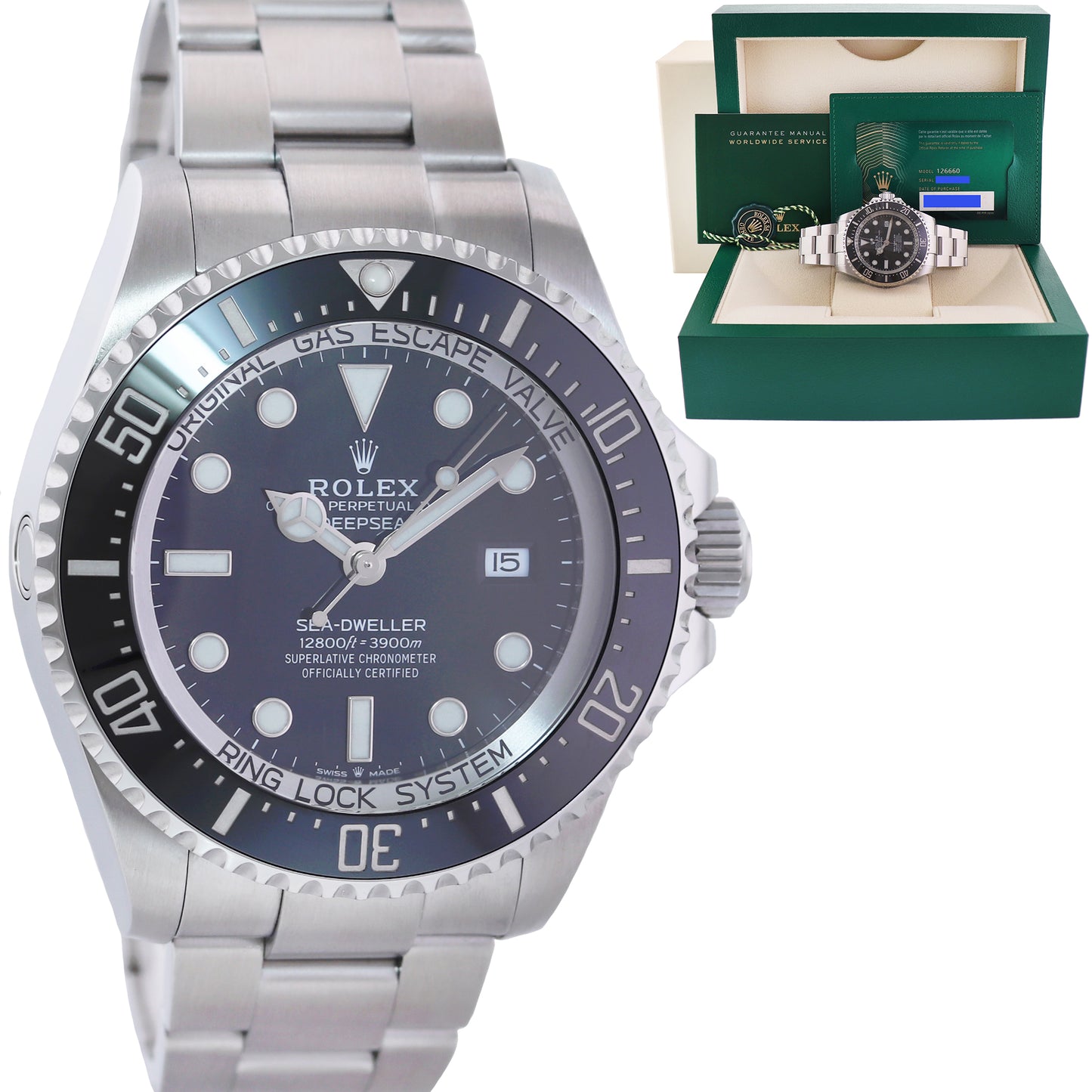 2020 NEW PAPERS Rolex Sea-Dweller Deepsea Black 126660 44mm Steel Watch Box