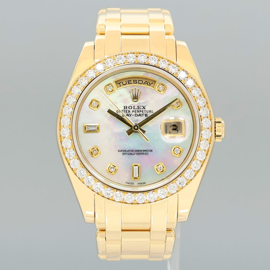 MINT Rolex Masterpiece Mother of Pearl Diamond 18948 Yellow Gold Watch Box