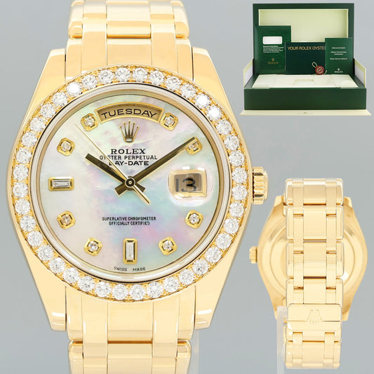 MINT Rolex Masterpiece Mother of Pearl Diamond 18948 Yellow Gold Watch Box