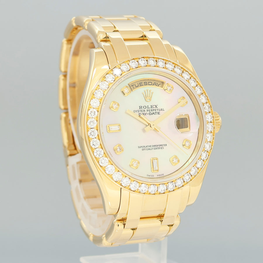 MINT Rolex Masterpiece Mother of Pearl Diamond 18948 Yellow Gold Watch Box