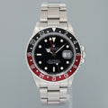 1987 Rolex GMT-Master II 16760 Fat Lady Coke Red Steel 40mm Watch Box