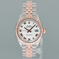 2025 NEW PAPERS Ladies Rolex DateJust 279171 White Roman Rose Gold Jubilee Watch