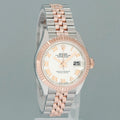 2025 NEW PAPERS Ladies Rolex DateJust 279171 White Roman Rose Gold Jubilee Watch