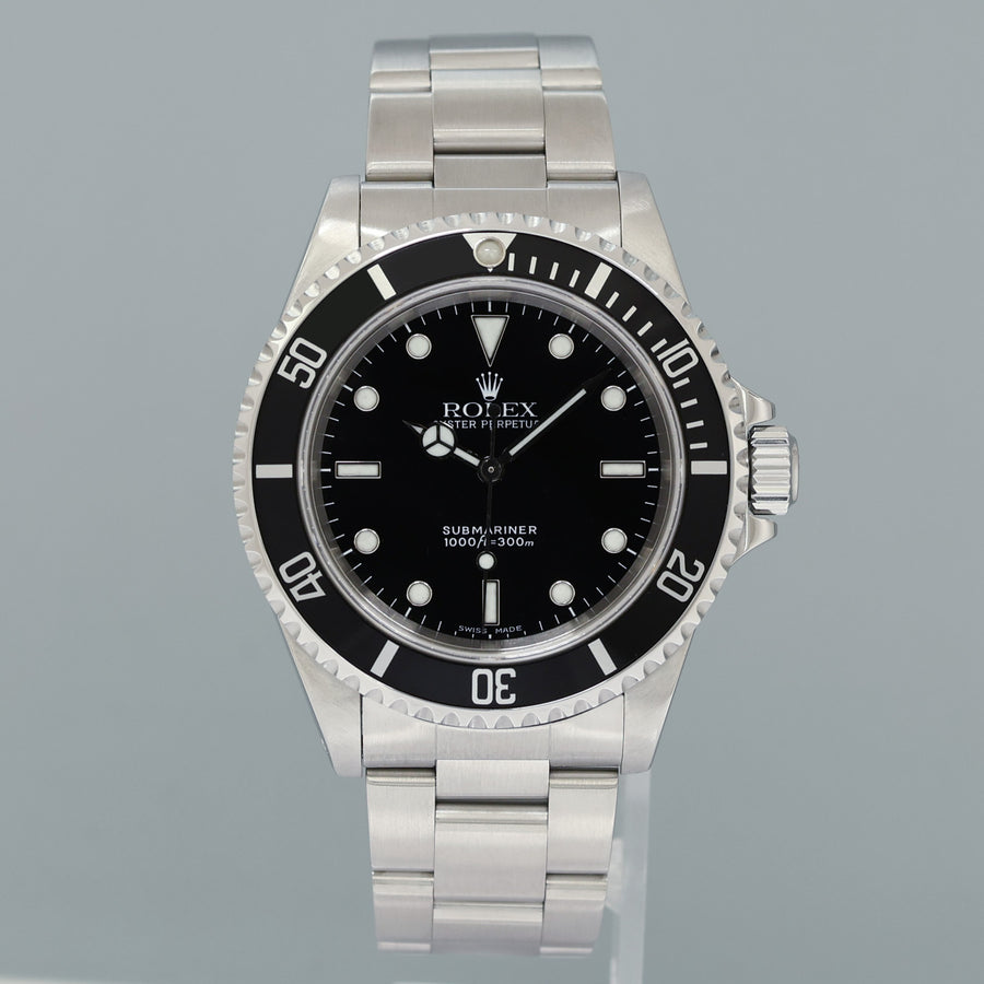 PAPERS 2001 MINT Rolex 14060 Submariner No-Date 2 Line Dial Steel Black Watch Box