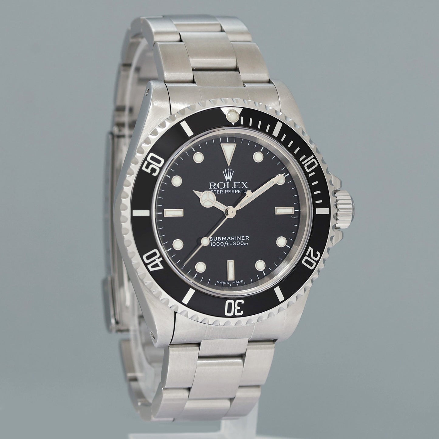 PAPERS 2001 MINT Rolex 14060 Submariner No-Date 2 Line Dial Steel Black Watch Box