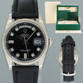 2013 MINT Rolex President Day Date 118239 White Gold Black Diamond Watch Box