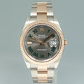 2022 MINT Rolex DateJust 41 126331 Wimbledon Rose Gold Two-Tone Oyster Watch Box