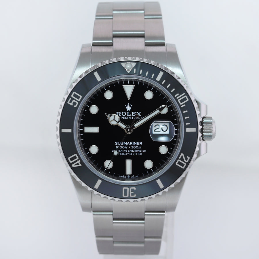 2022 NEW PAPERS Rolex Submariner 41mm Steel Black Ceramic 126610 Watch Box