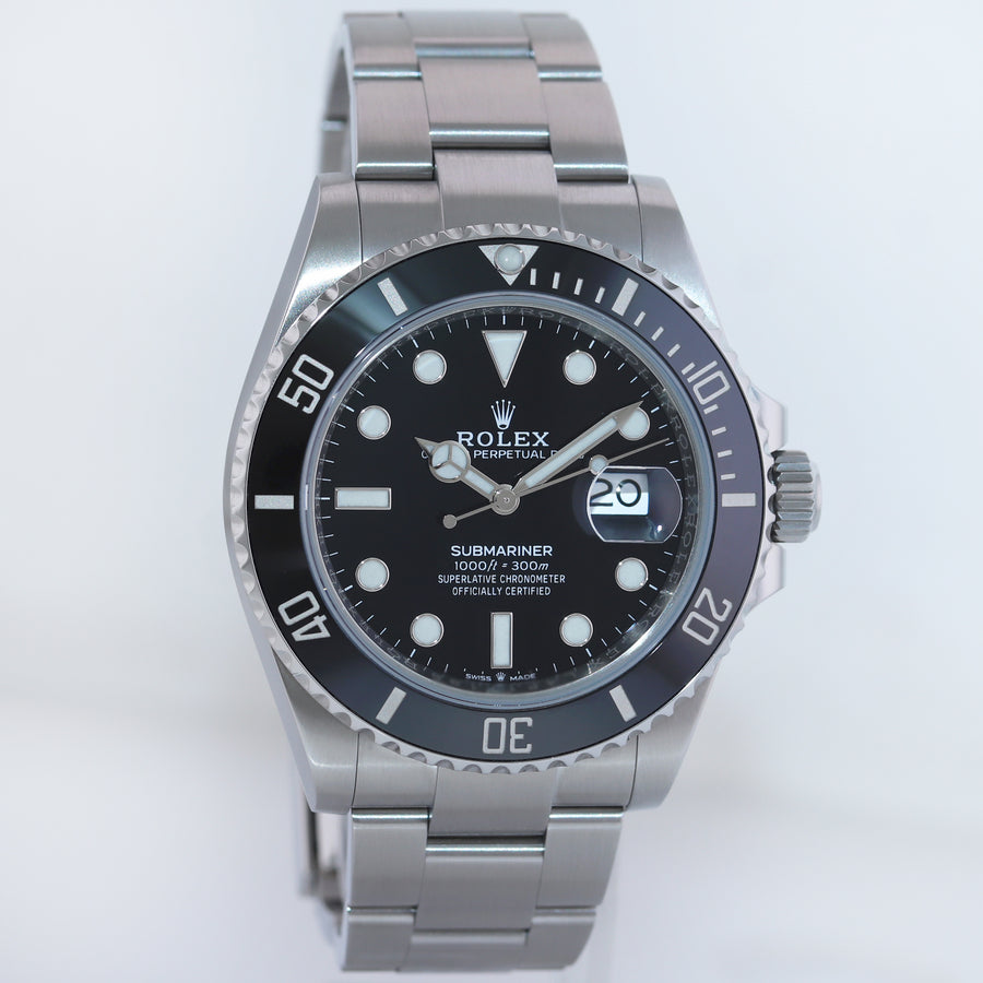 2022 NEW PAPERS Rolex Submariner 41mm Steel Black Ceramic 126610 Watch Box
