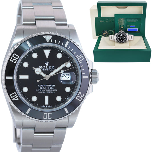 2021 NEW PAPERS Rolex Submariner 41mm Steel Black Ceramic 126610 Watch Box