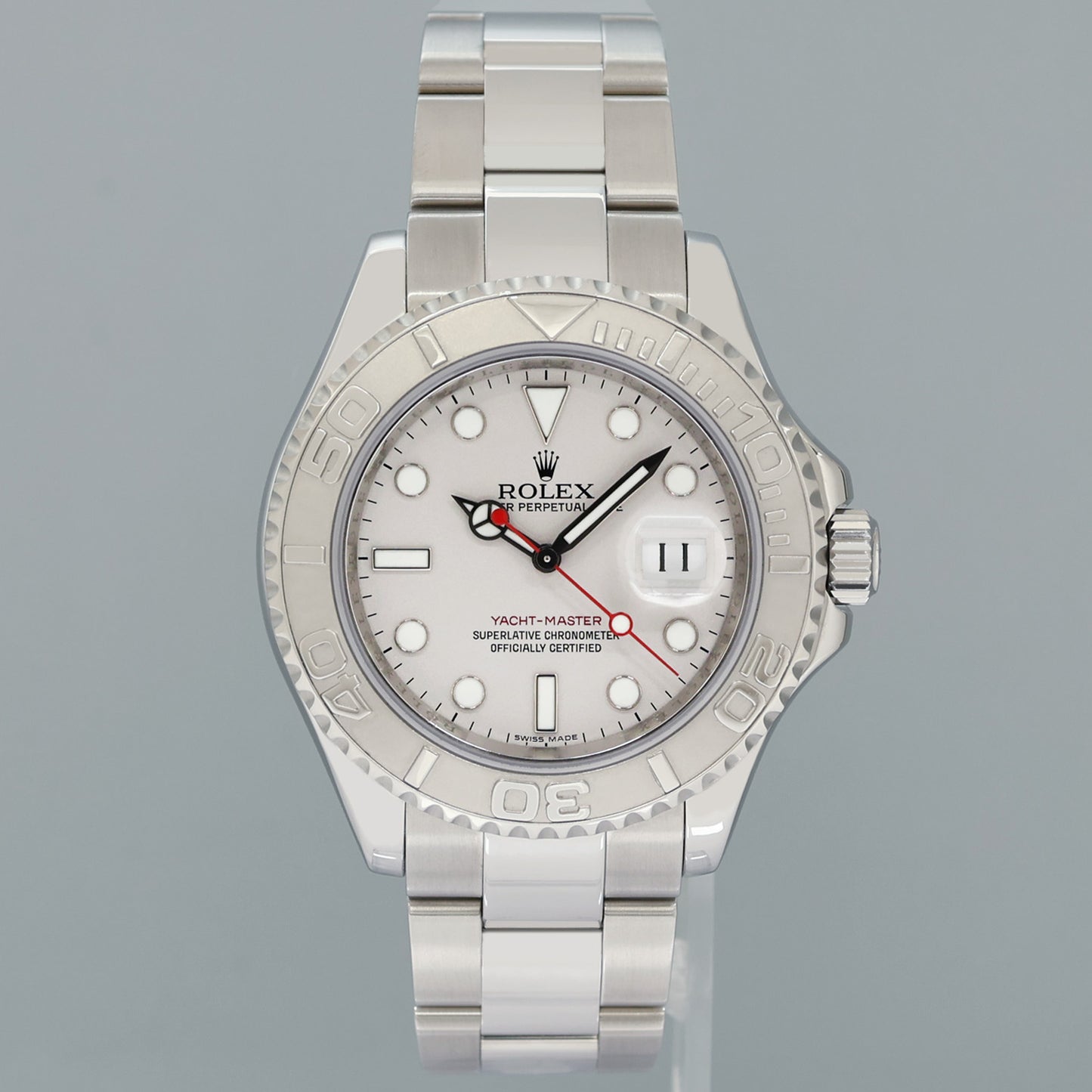 2008 MINT Rolex 40mm Yacht-Master 16622 Steel Platinum Bezel Oyster Watch Box