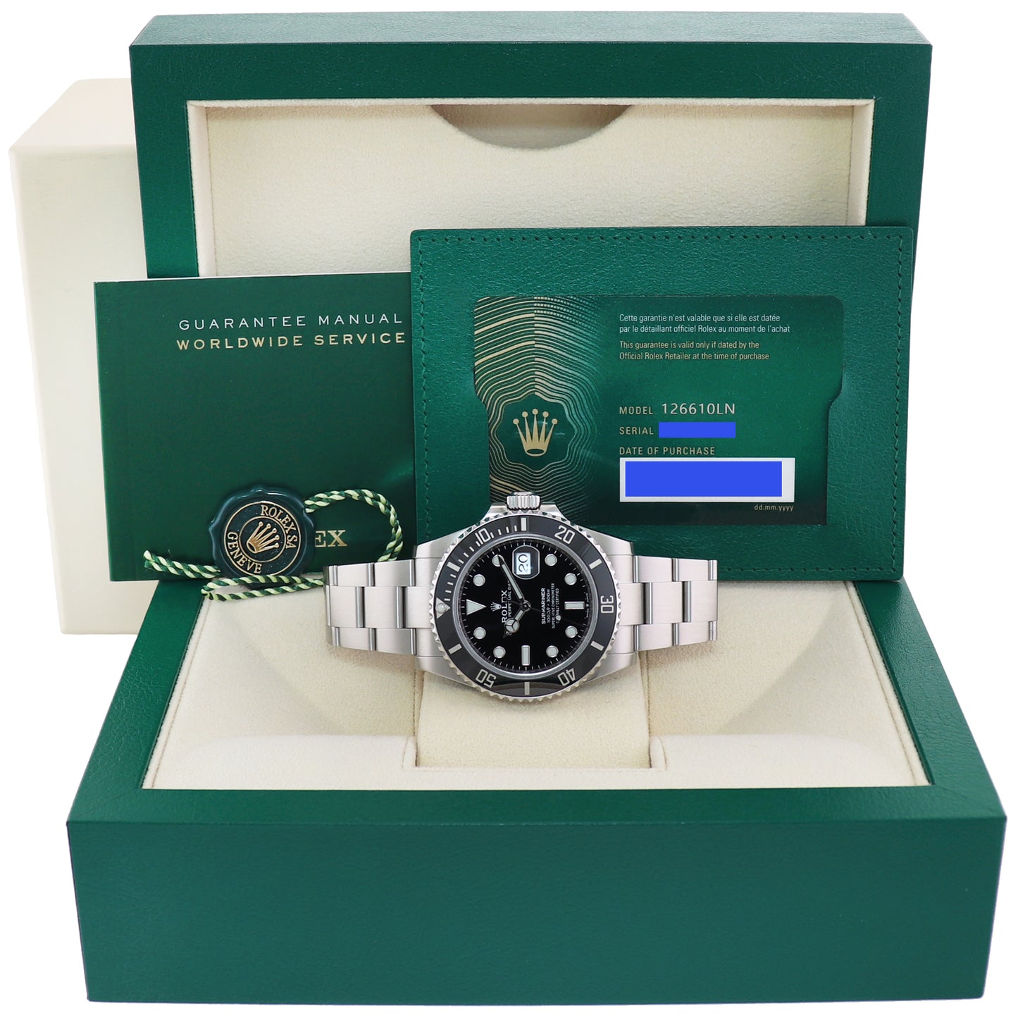 2022 NEW PAPERS Rolex Submariner 41mm Steel Black Ceramic 126610 Watch Box