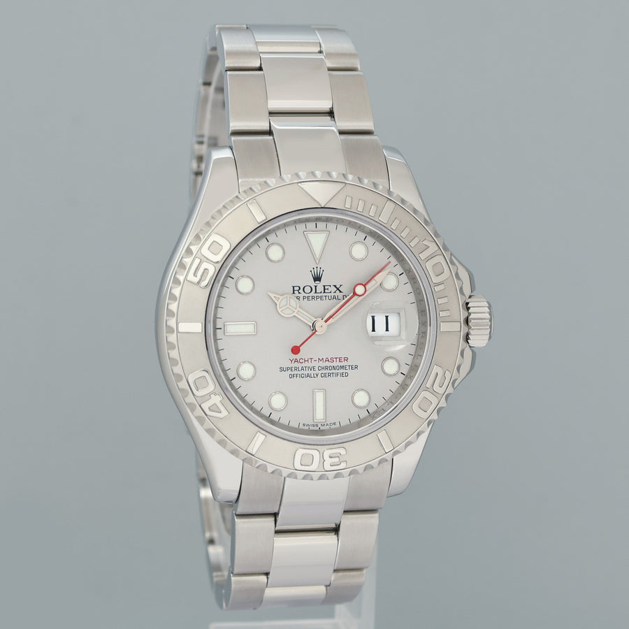 2008 MINT Rolex 40mm Yacht-Master 16622 Steel Platinum Bezel Oyster Watch Box