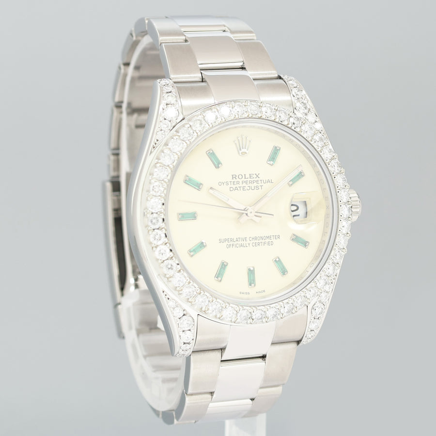 DIAMOND EMERALD Rolex Datejust II 116300 Oyster 41mm Watch Box