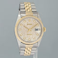 MINT Rolex DateJust 16233 Two Tone Yellow Gold Jubilee Diamond Anniversary Dial Watch