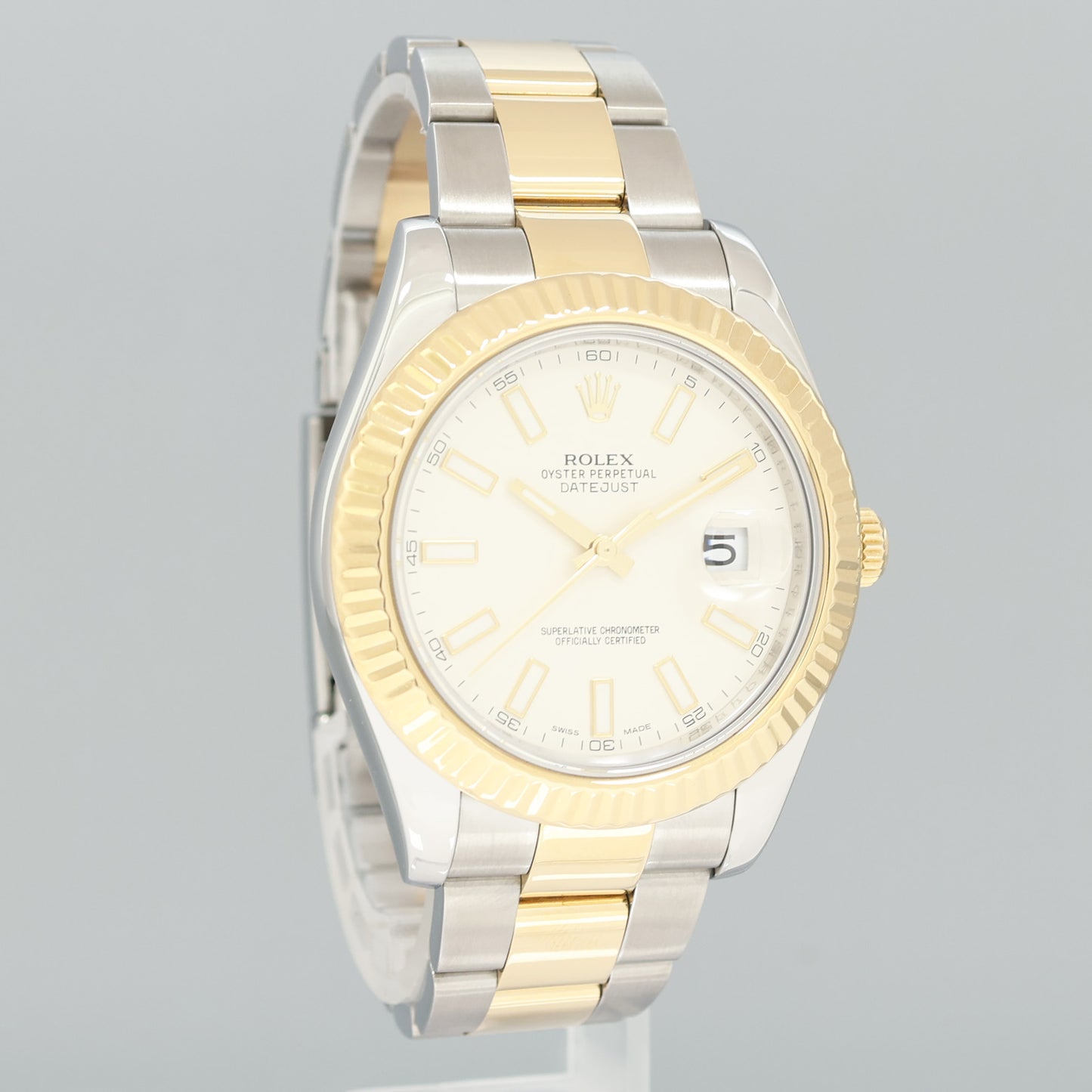 MINT Rolex Datejust II 2 Ivory Stick 116333 Two-Tone Yellow 41mm Gold Watch Box