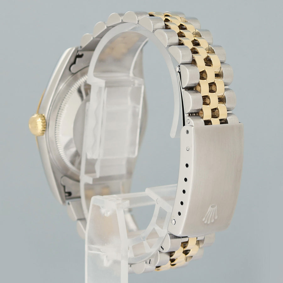 MINT Rolex DateJust 16233 Two Tone Yellow Gold Jubilee Diamond Anniversary Dial Watch