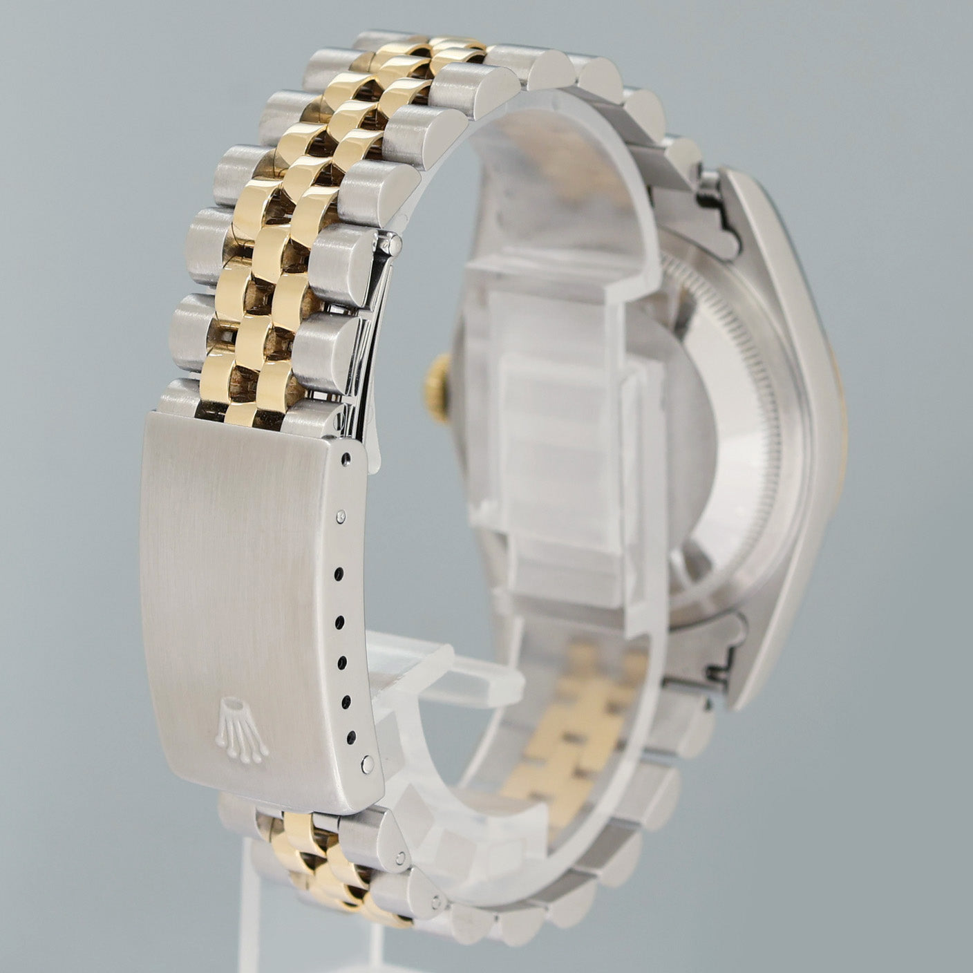 MINT Rolex DateJust 16233 Two Tone Yellow Gold Jubilee Diamond Anniversary Dial Watch