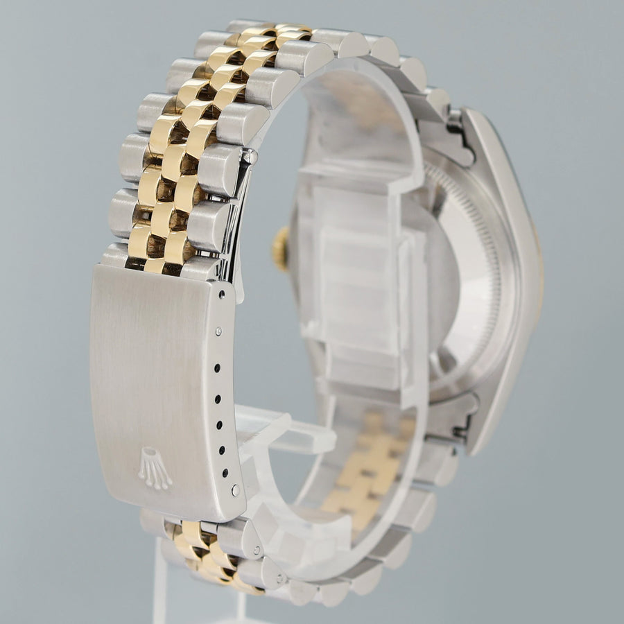 MINT Rolex DateJust 16233 Two Tone Yellow Gold Jubilee Diamond Anniversary Dial Watch