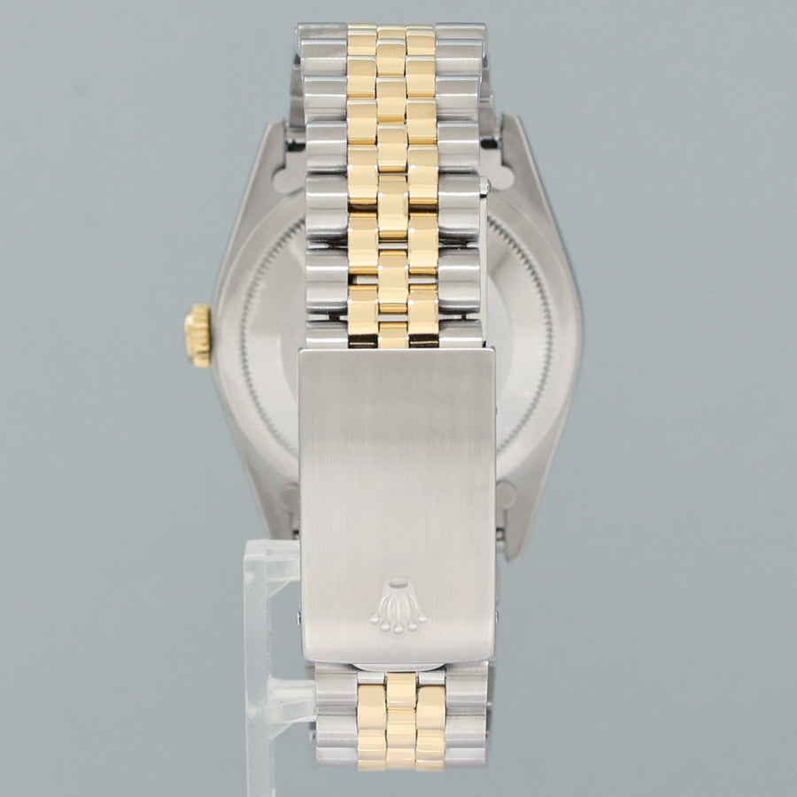 MINT Rolex DateJust 16233 Two Tone Yellow Gold Jubilee Diamond Anniversary Dial Watch