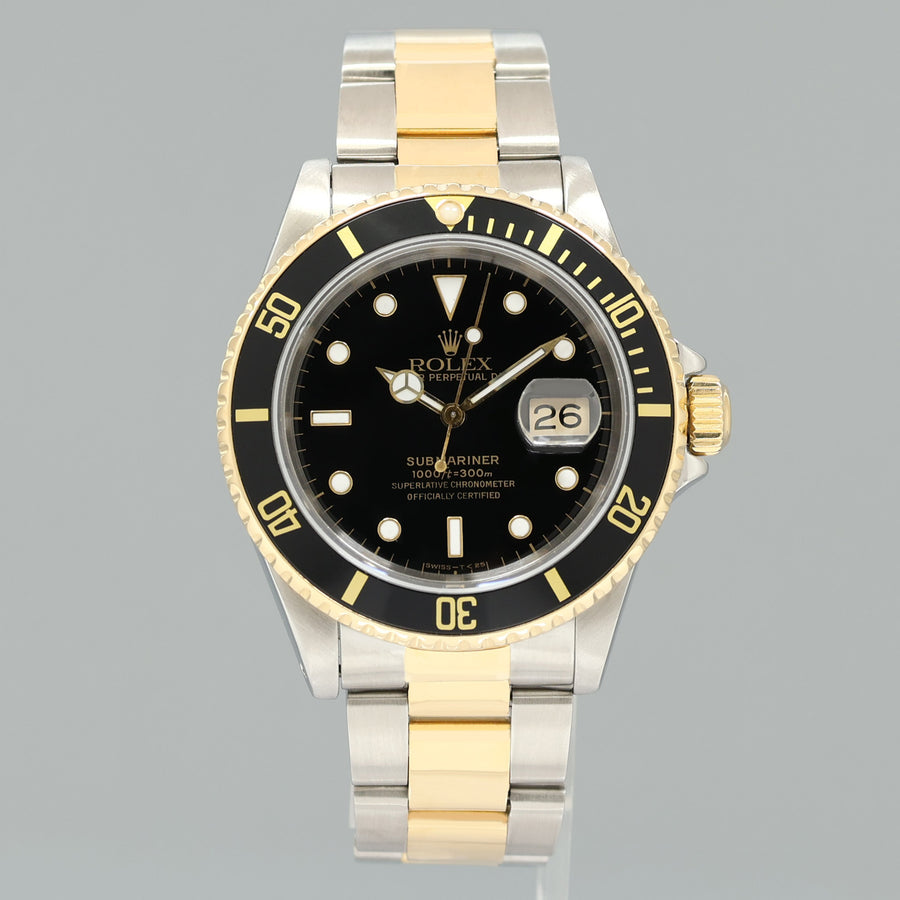 Rolex Submariner 16613 Gold Steel Yellow Gold Two Tone Black Watch Box