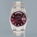 2026 RSC PAPERS Rolex President Day Date Cherry Red 118209 White Gold Watch Box