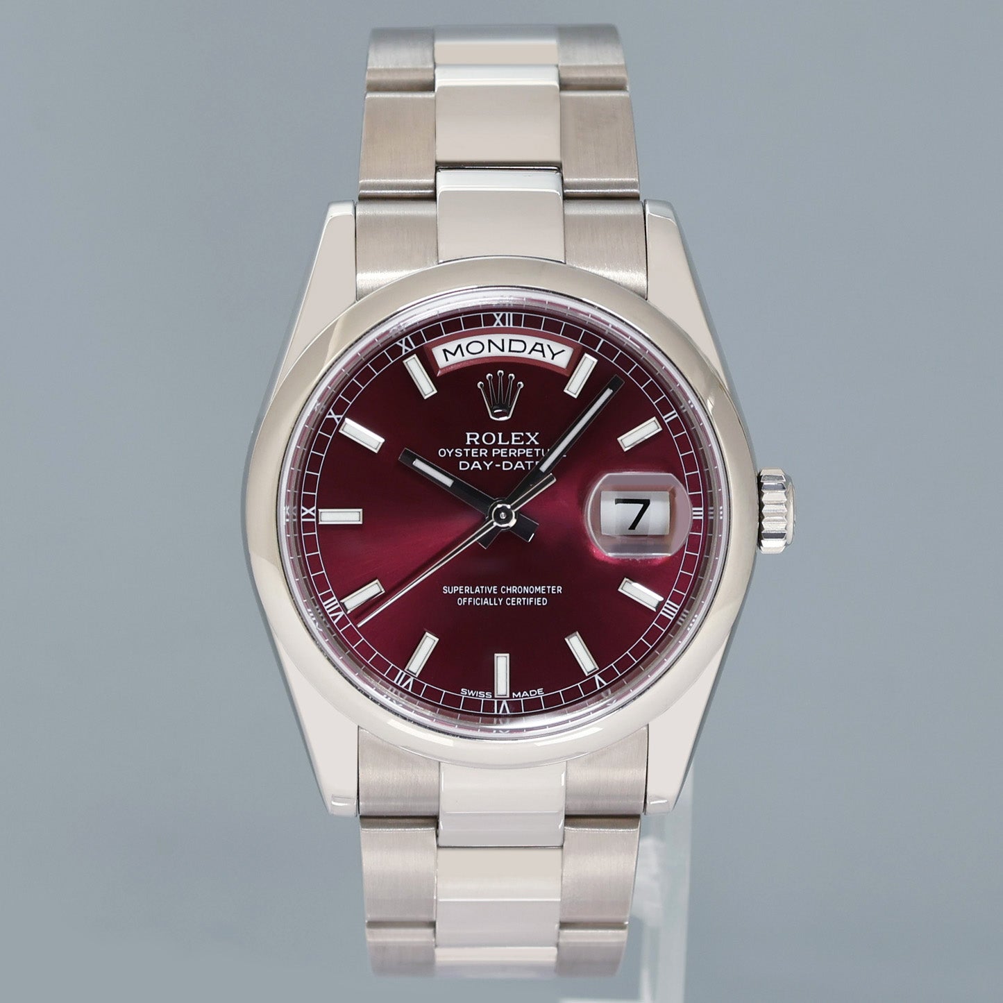 2026 RSC PAPERS Rolex President Day Date Cherry Red 118209 White Gold Watch Box