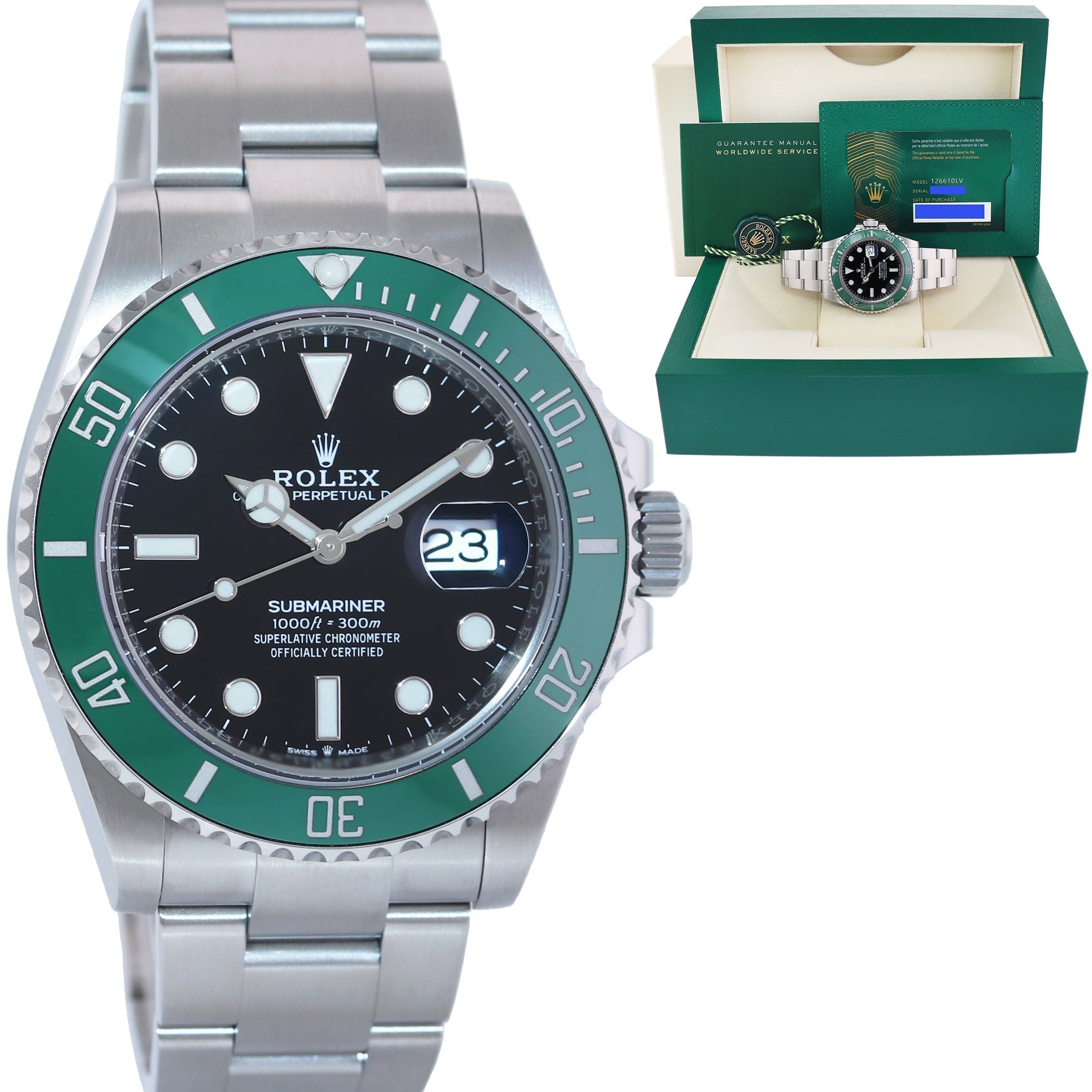 MINT NEW PAPERS Rolex 126610lv Submariner Starbucks MK1 Mark 1