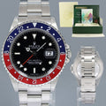 2006 MINT PAPERS Rolex GMT-Master II Pepsi Blue Red Steel Error Stick 16710 40mm Watch