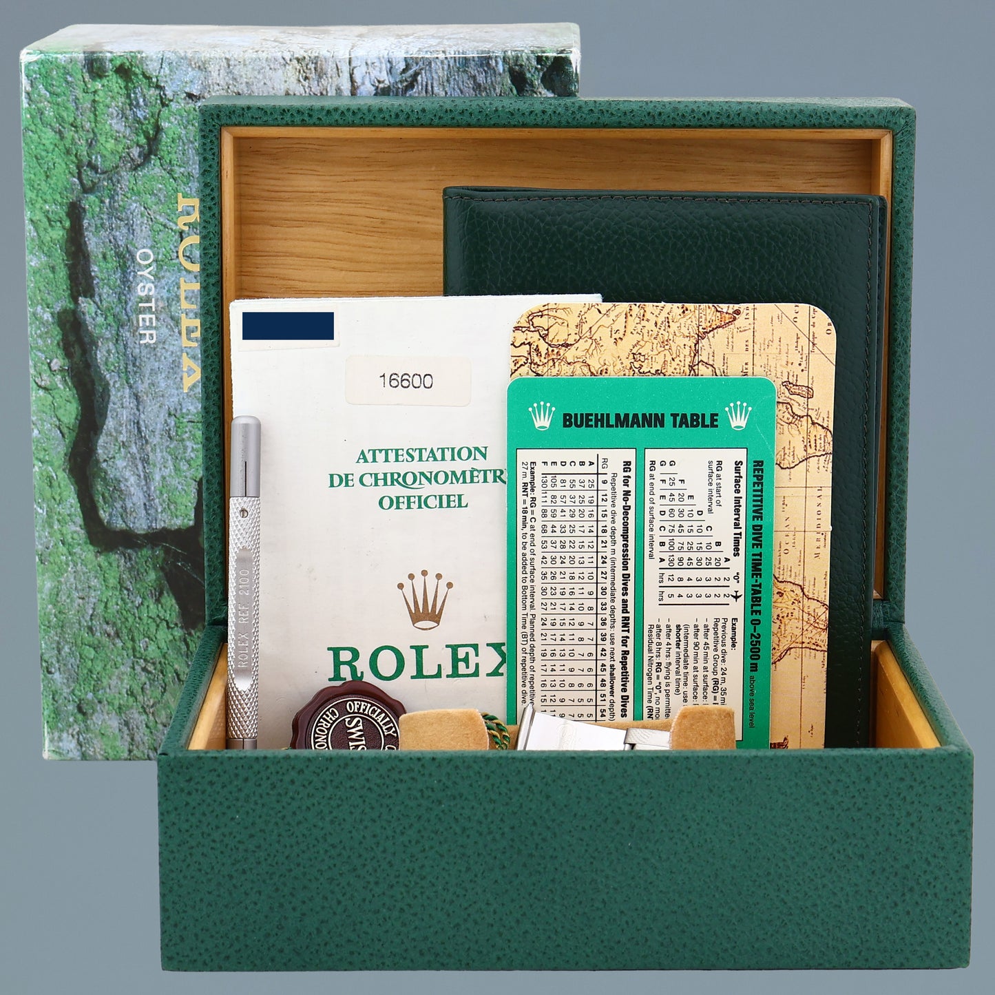 1998 PAPERS MINT Rolex Sea-Dweller Steel 16600 Black Tritium 40mm Divers Kit Watch