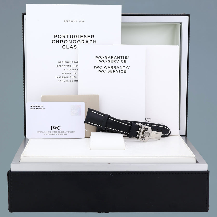 PAPERS MINT IWC Portofino Chronograph IW390404 Grey Leather 42mm Watch Box