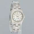 MINT Ladies Rolex 24mm Steel 76080 Mother of Pearl Diamond Oyster Perpetual Watch Box