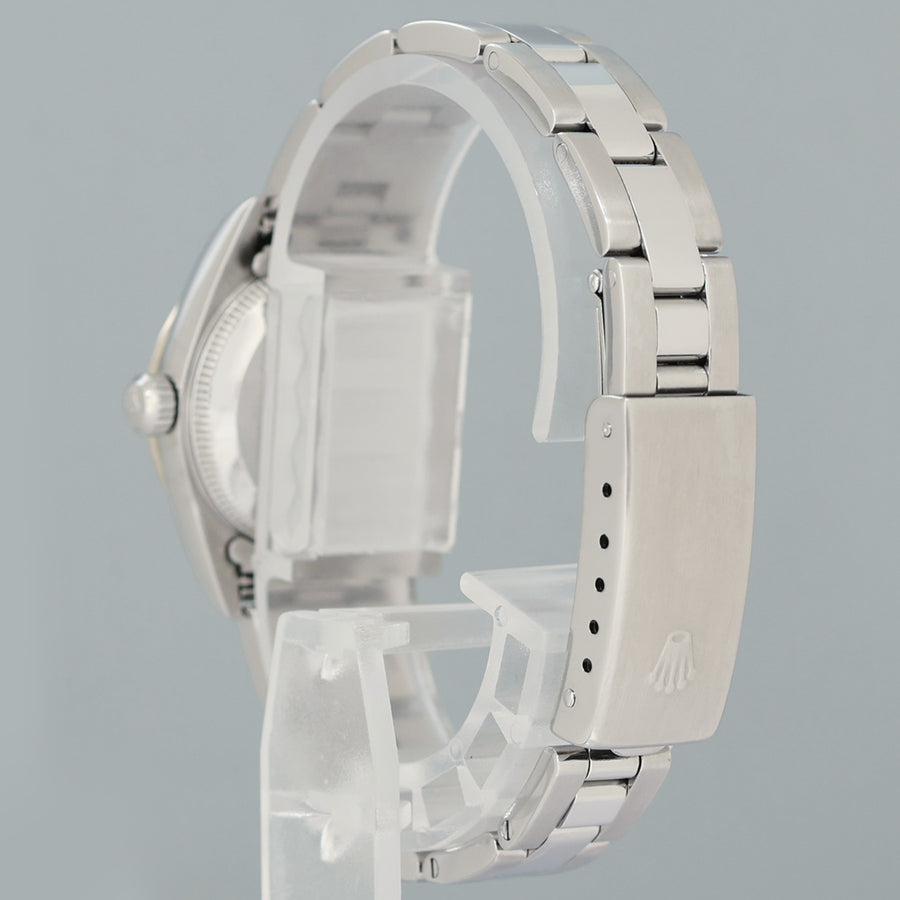 MINT Ladies Rolex 24mm Steel 76080 Mother of Pearl Diamond Oyster Perpetual Watch Box