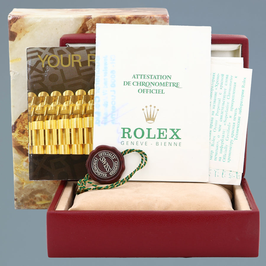 PAPERS Ladies Rolex DateJust Silver Sigma President 26mm 6917 White Gold Watch Box