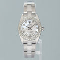 MINT Ladies Rolex 24mm Steel 76080 Mother of Pearl Diamond Oyster Perpetual Watch Box