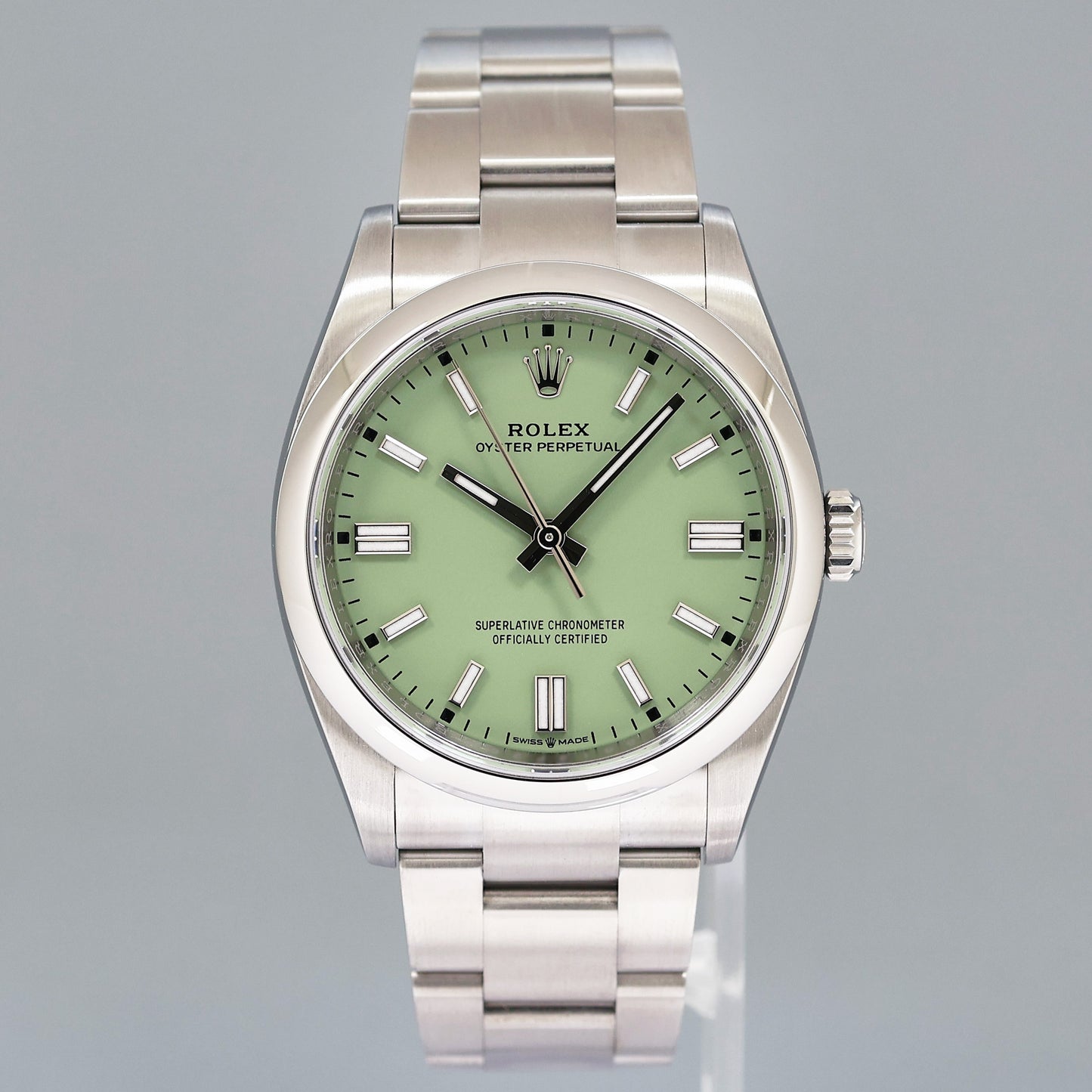 2025 MINT Rolex Oyster Perpetual 126000 Pistachio Steel 36mm Watch Box