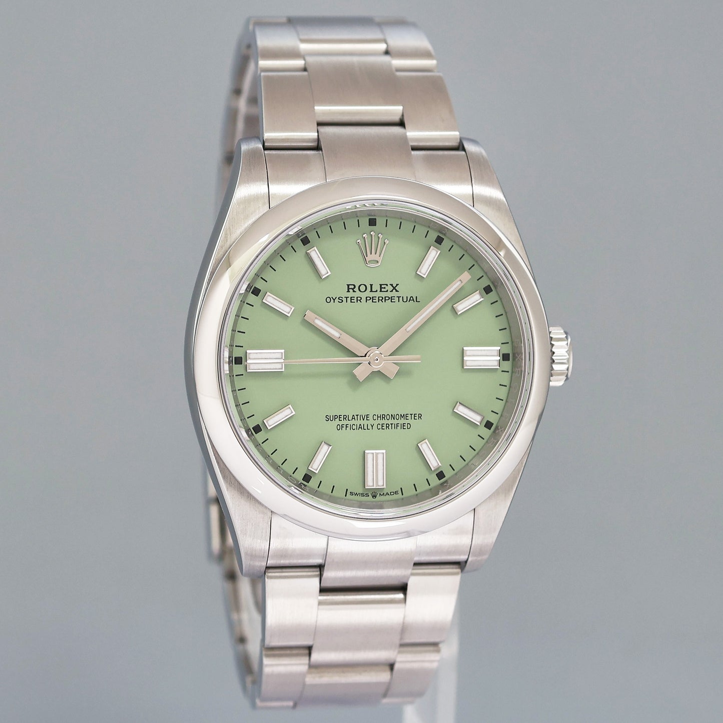 2025 MINT Rolex Oyster Perpetual 126000 Pistachio Steel 36mm Watch Box