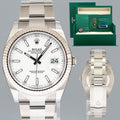 2026 NEW PAPERS Rolex DateJust 41 White Stick Oyster White Gold Fluted 126334 Watch