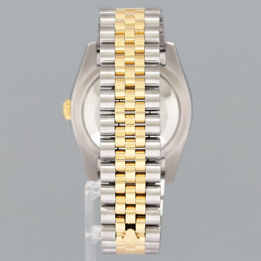 2014 MINT Rolex 116233 DateJust Two Tone Yellow Gold Steel Black Jubilee 36mm Watch