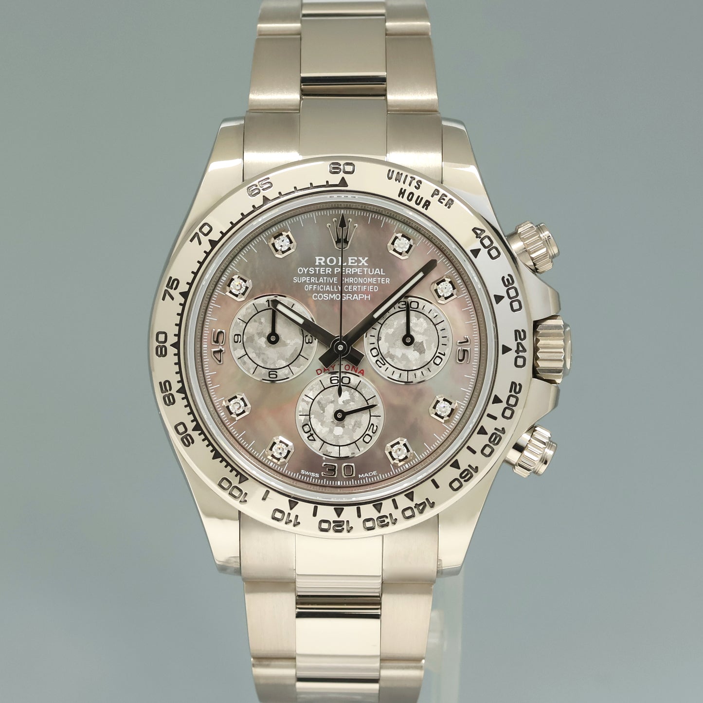 NEW PAPERS 2021 Rolex Daytona Meteorite MOP Diamond 116509 White Gold Chrono Watch