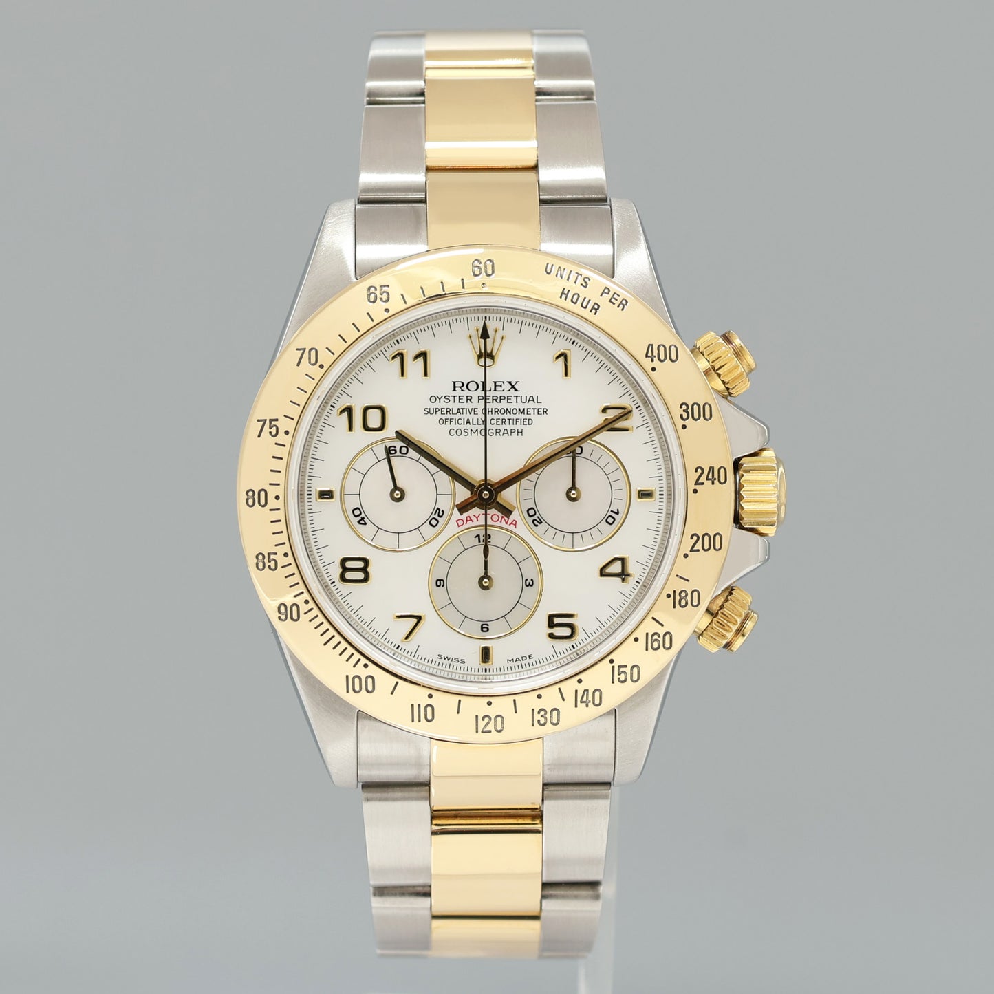 1999 MINT Rolex Daytona 16523 Zenith Two Tone Yellow Gold Mother of Pearl Watch Box