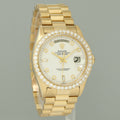 MINT Rolex President Day-Date White Diamond 18038 Quickset Yellow Gold Watch Box