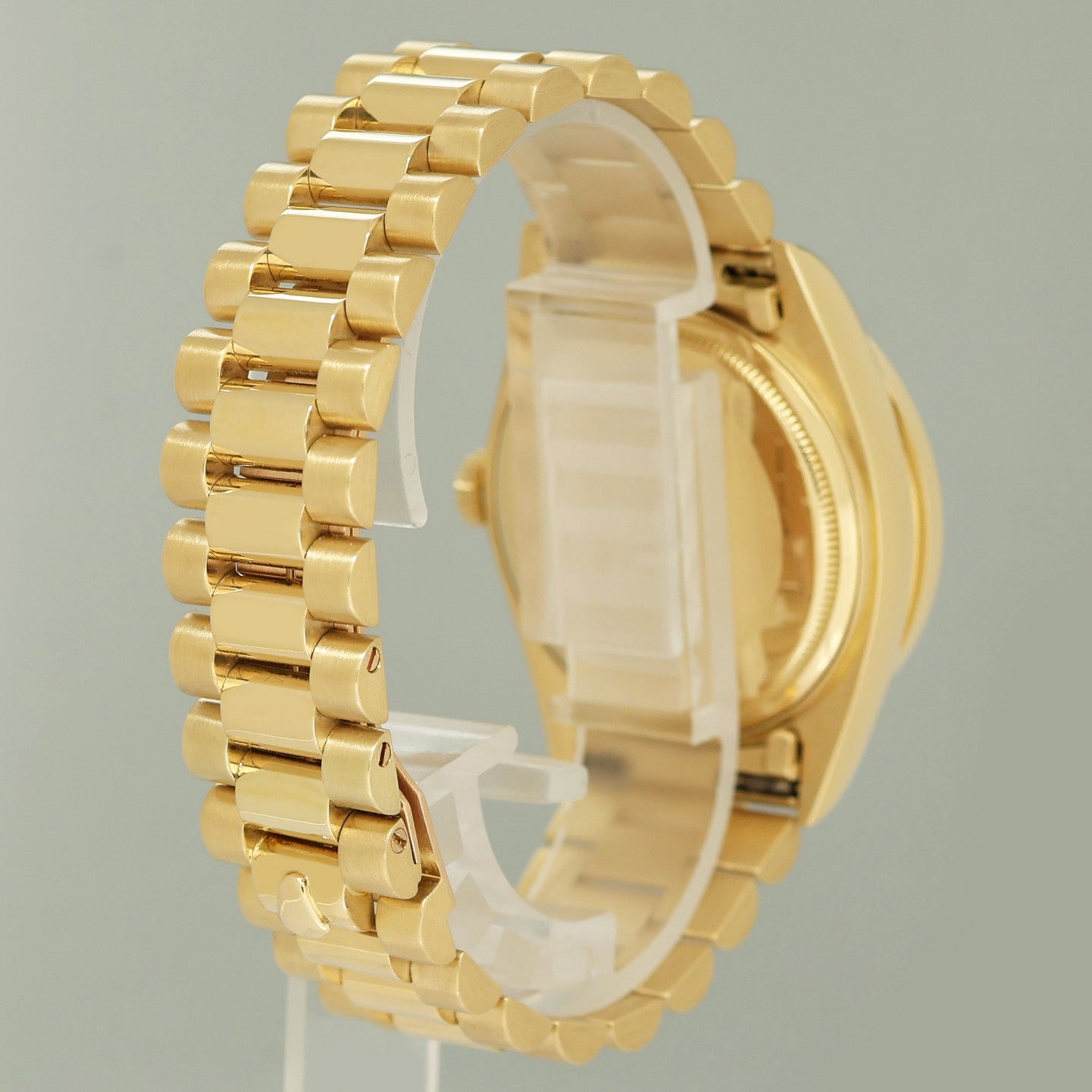 MINT Rolex President Day-Date White Diamond 18038 Quickset Yellow Gold Watch Box