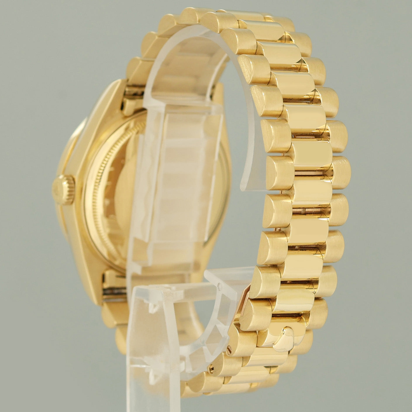 MINT Rolex President Day-Date White Diamond 18038 Quickset Yellow Gold Watch Box